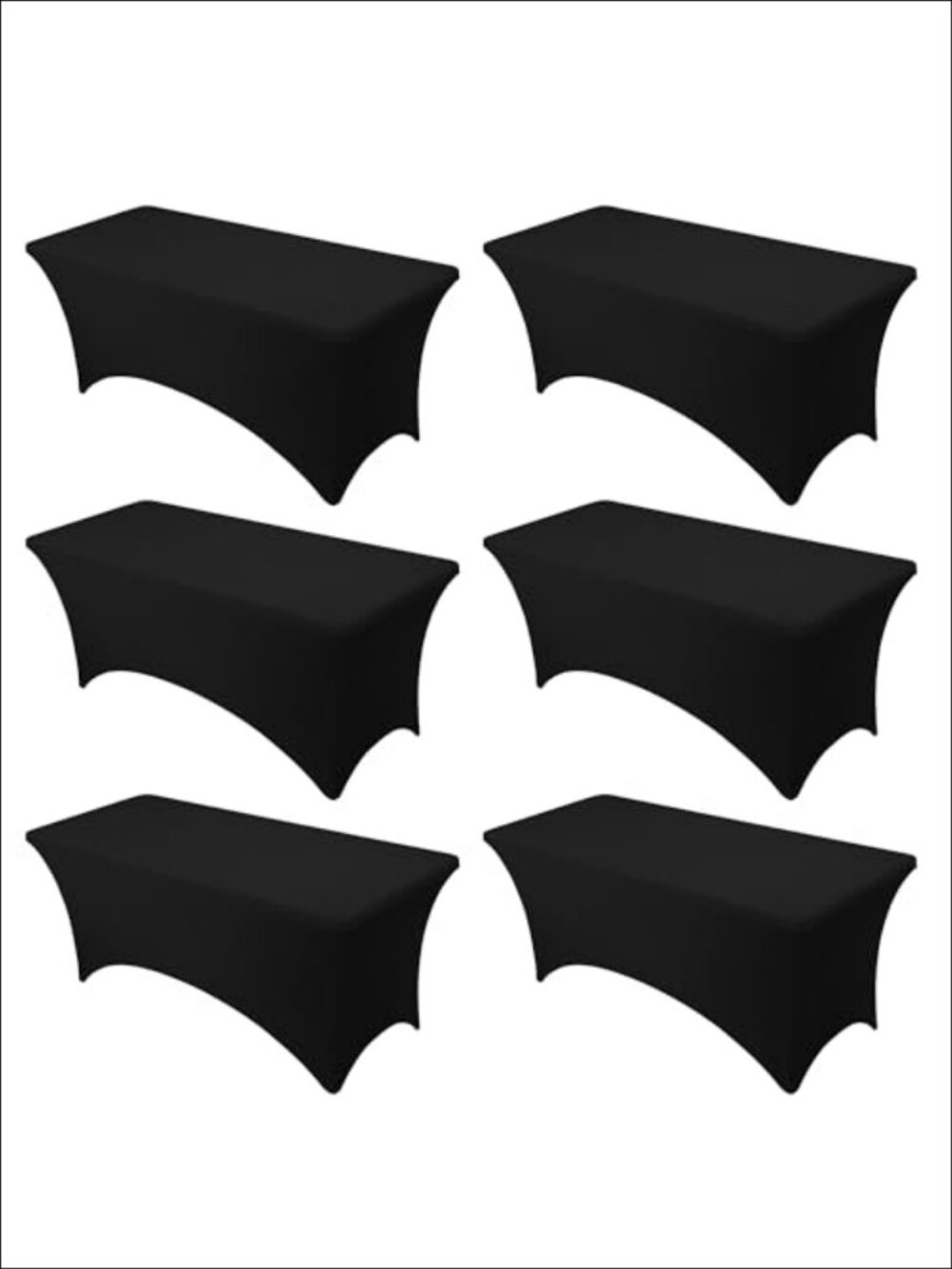 6-Pack Premium Spandex Tablecloths for 6ft Rectangle Tables